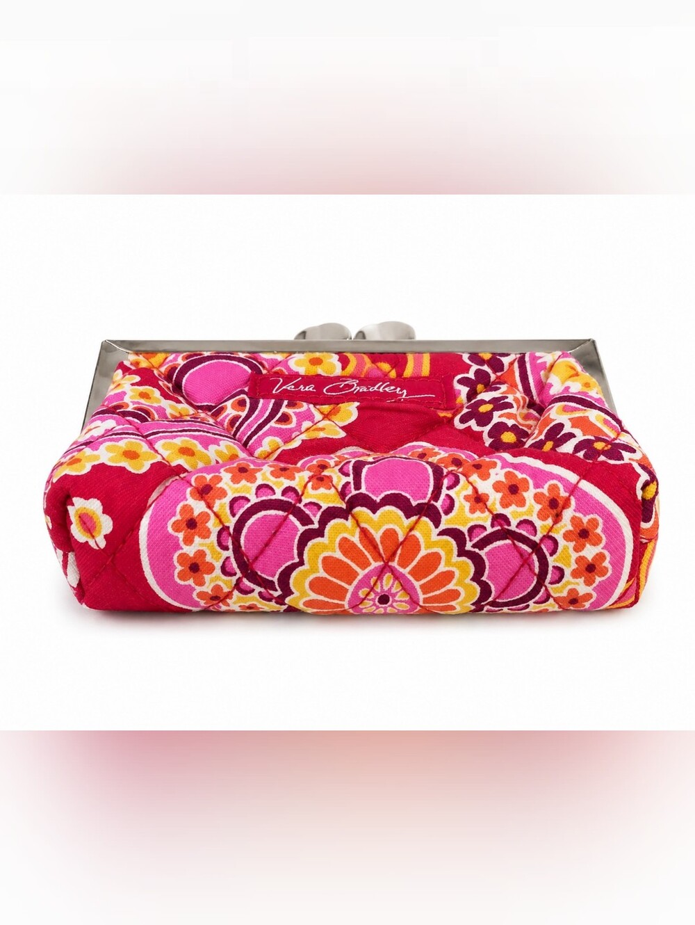 Vera Bradley Raspberry Fizz Quilted Kiss-Lock Coin Purse - Picture 4 of 6